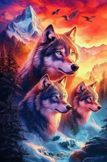 Diamond Painting Wölfe